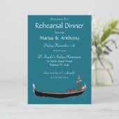 Venice Gondola met Gondolier Rehearsal Dinner Kaart (Staand voorkant)