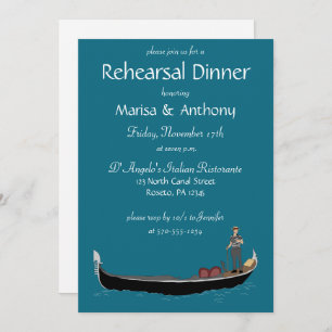 Venice Gondola met Gondolier Rehearsal Dinner Kaart