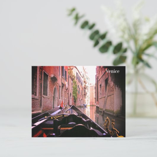 Venice Gondola Ride Italiaans Briefkaart van de fe (Staand voorkant)