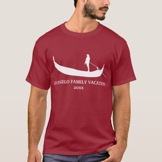 Venice Gondola Silhouette Aangepast T-shirt (Voorkant)