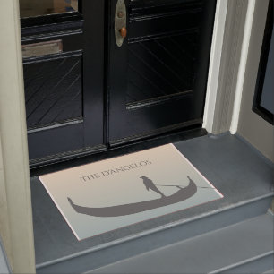 Venice Gondola Silhouette op Sunset Personalized Deurmat