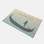 Venice Gondola Silhouette op Sunset Personalized Deurmat (Schuin)