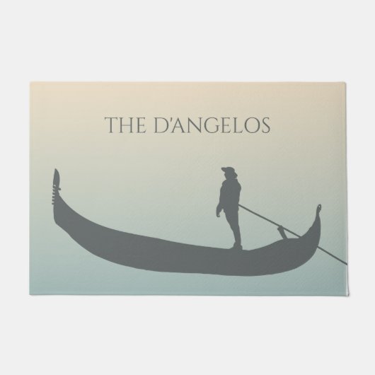 Venice Gondola Silhouette op Sunset Personalized Deurmat (Voorkant)