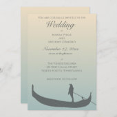 Venice Gondola Silhouette op Sunset Wedding Kaart (Voorkant / Achterkant)