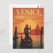 Venice Gondola Sunset Briefkaart (Voorkant / Achterkant)