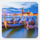 Venice gondola sunset vierkante sticker (Voorkant)