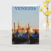 Venice Gondola Vintage Revel Kaart (Gele Bloem)
