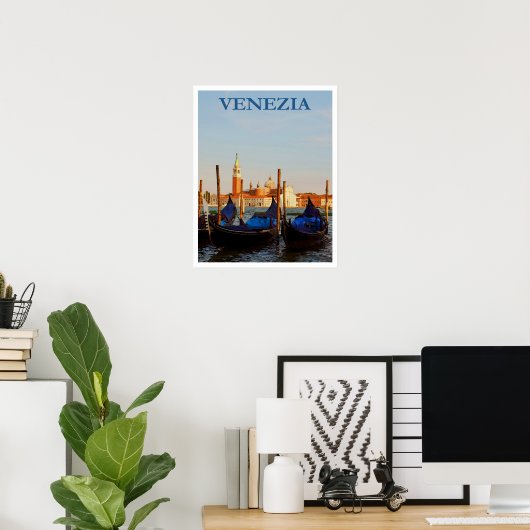 Venice Gondola Vintage Travel Poster (Thuiskantoor)