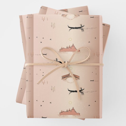 Venice Gondolas Daytime Wrapping Paper (In situ)