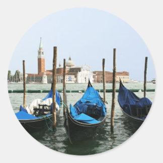 Venice gondolas ronde sticker