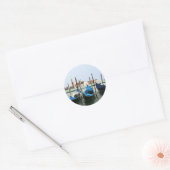 Venice gondolas ronde sticker (Envelop)
