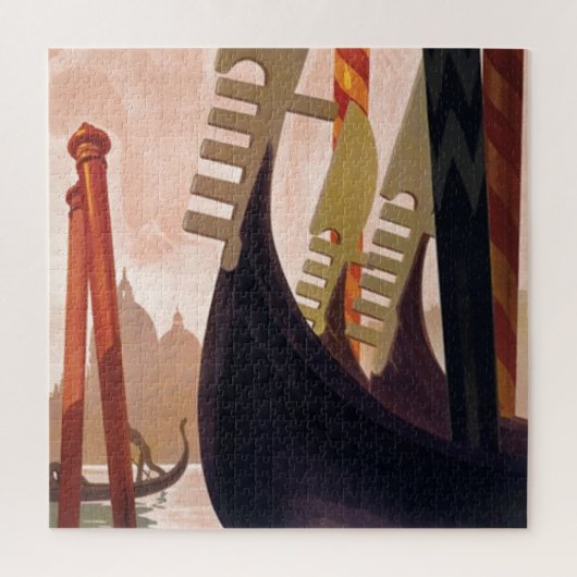  Venice Gondolas Travel Illustration Art Legpuzzel (Verticaal)
