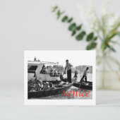 VENICE GONDOLERS OP HET GRONDKANAAL BRIEFKAART (Staand voorkant)