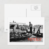 VENICE GONDOLERS OP HET GRONDKANAAL BRIEFKAART (Voorkant / Achterkant)