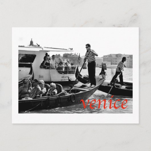 VENICE GONDOLERS OP HET GRONDKANAAL BRIEFKAART (Voorkant)