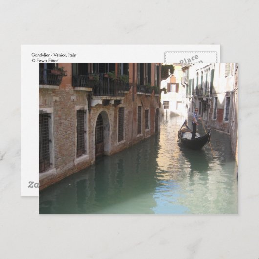 Venice gondolier - briefkaart (Voorkant / Achterkant)