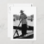 VENICE GONDOLIER MET PET BRIEFKAART (Voorkant / Achterkant)