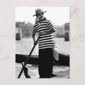VENICE GONDOLIER MET PET BRIEFKAART (Voorkant)