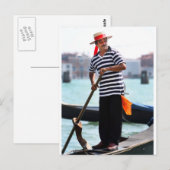 VENICE GONDOLIER MET ZIJN PET BRIEFKAART (Voorkant / Achterkant)