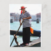 VENICE GONDOLIER MET ZIJN PET BRIEFKAART (Voorkant)