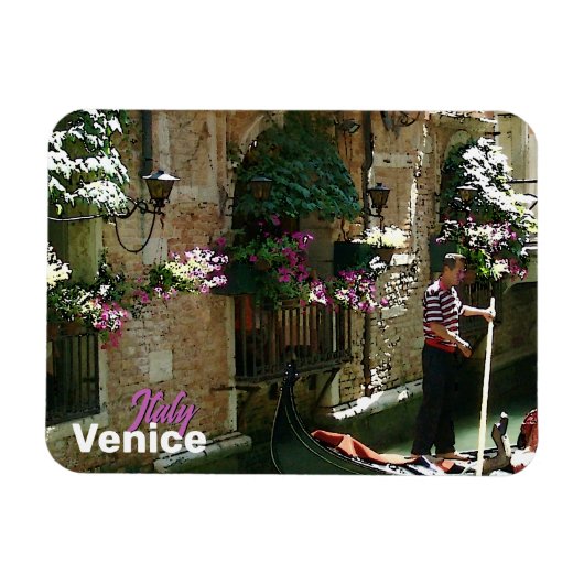 Venice Gondolier Travel Souvenir Magneet (Horizontaal)