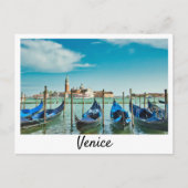 Venice Grand Canal met blauwe iconische gondels Briefkaart (Voorkant)