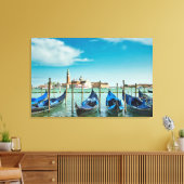 Venice Grand Canal met blauwe iconische gondels Canvas Afdruk (Insitu (Woonkamer))