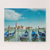 Venice Grand Canal met blauwe iconische gondels Legpuzzel (Horizontaal)