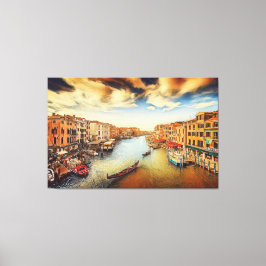Venice grand canal met gondolas Canvas Print