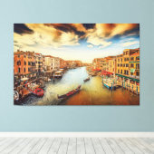 Venice grand canal met gondolas Canvas Print (Insitu (Houten vloer))