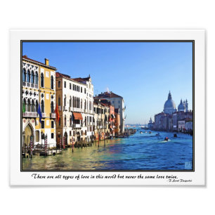 Venice Grand Canal met Love Quote Foto Afdruk