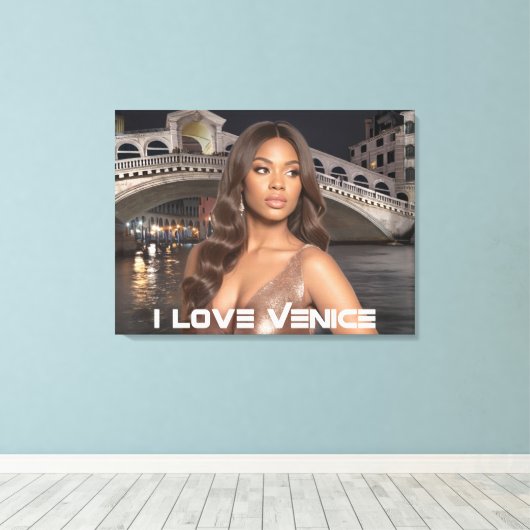 VENICE - I LOVE VENICE CANVAS AFDRUK (Insitu (Houten vloer))