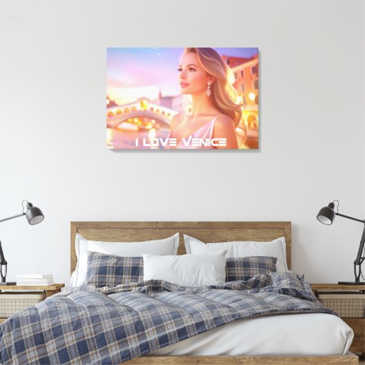 VENICE - I LOVE VENICE - CANVAS AFDRUK (Insitu (Slaapkamer))