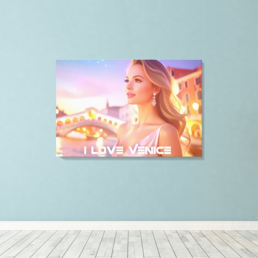 VENICE - I LOVE VENICE - CANVAS AFDRUK (Insitu (Houten vloer))