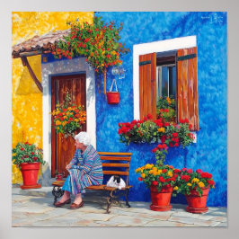 Venice Inspired – Kleurrijke Village Poster Print