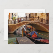 Venice Italië Canal Boat Travel Briefkaart (Voorkant / Achterkant)