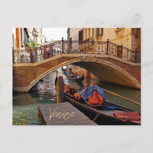 Venice Italië Canal Boat Travel Briefkaart (Voorkant)