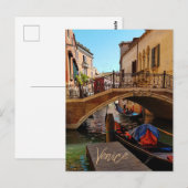 Venice Italië Canal Bridge Boat Travel Briefkaart (Voorkant / Achterkant)