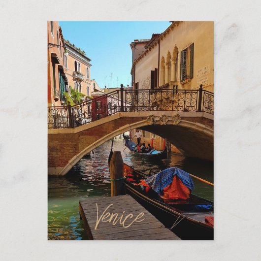 Venice Italië Canal Bridge Boat Travel Briefkaart (Voorkant)