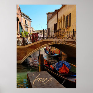 Venice Italië Canal Bridge Boat Travel Poster