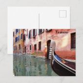 Venice Italië Canal Gondola Briefkaart (Voorkant / Achterkant)
