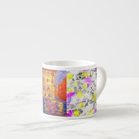 venice italië druppelschilderij espresso kop (Voorkant rechts)