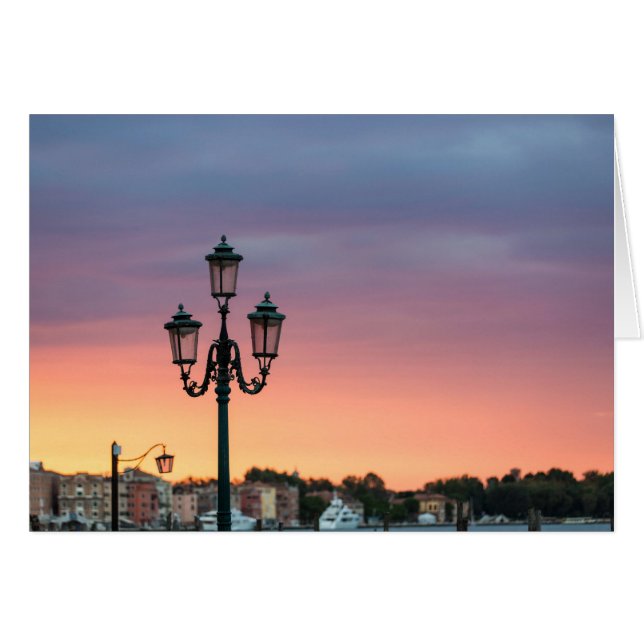 Venice Italië Lamp Wenskaart (Voorkant Horizontaal)