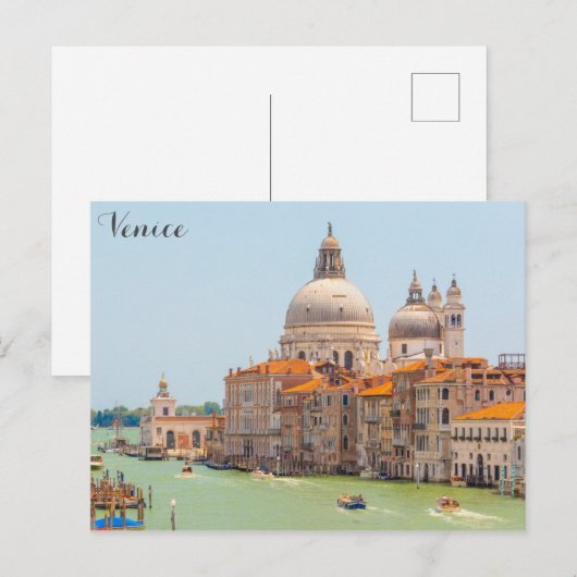 Venice Italië Santa Maria della Salute Briefkaart (Voorkant / Achterkant)