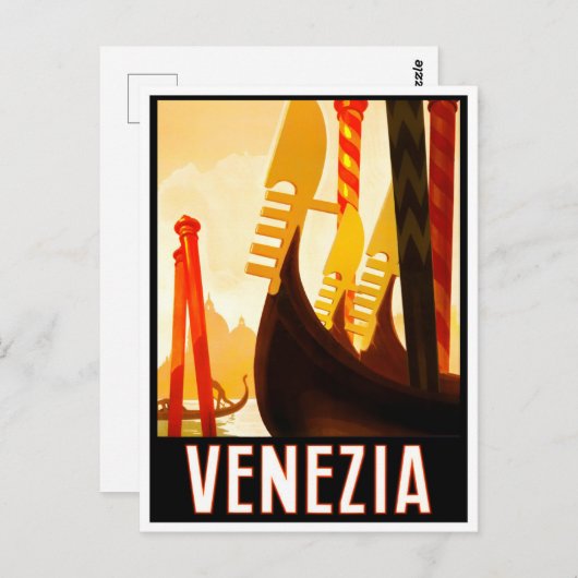 Venice Italië — vintonijnreis Briefkaart (Voorkant / Achterkant)