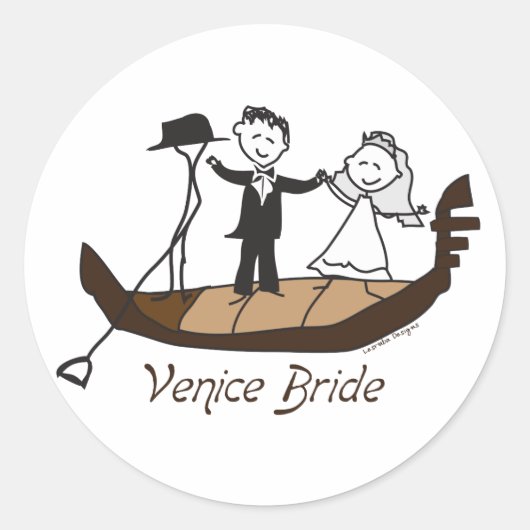 Venice Italy Bride Ronde Sticker (Voorkant)