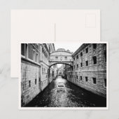 Venice Italy Canal Boat Black & White Briefkaart (Voorkant / Achterkant)
