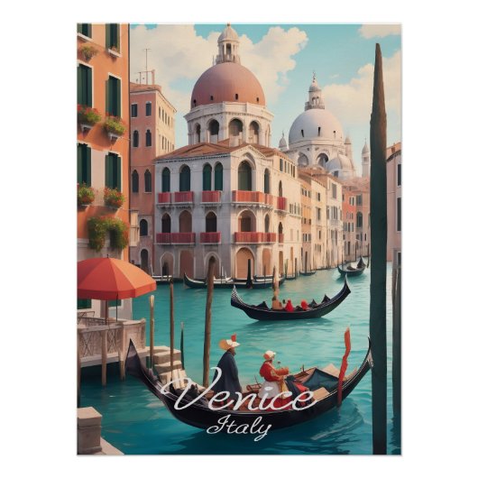 Venice Italy Canals Travel Poster (Voorkant)