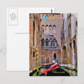 Venice Italy Gondola Briefkaart (Voorkant / Achterkant)