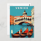 Venice Italy Gondola Canal Vintage  Briefkaart (Voorkant / Achterkant)